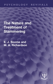 Buy The Nature and Treatment of Stammering