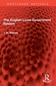Buy The English Local Government System