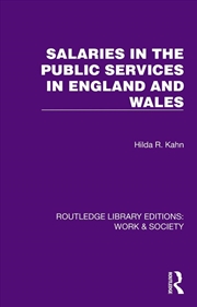Buy Salaries in the Public Services in England and Wales