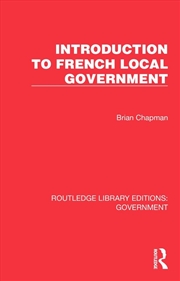 Buy Introduction to French Local Government