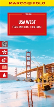 Buy USA West Marco Polo Map : Pacific Coast, Sierra Nevada, Rocky Mountains