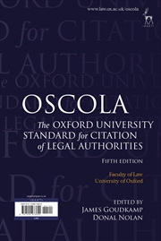 Buy OSCOLA: The Oxford University Standard for Citation of Legal Authorities