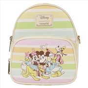 Buy Loungefly Disney - Mickey & Friends Rainbow Stripes Convertible Crossbody