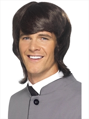 Buy 60's Male Mod Wig Brown, Adult