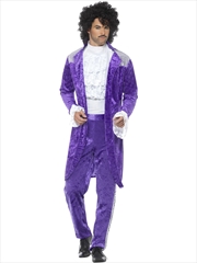 Buy 80's Purple Musician Costume - Size M