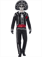 Buy Day Of The Dead Senor Bones Costume - Size S