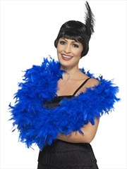 Buy Feather Boa Blue Deluxe, Adult