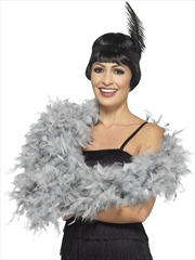 Buy Feather Boa Silver Deluxe, Adult