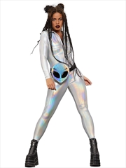 Buy Fever Miss Whiplash Mirror Holographic Costume - Size S