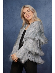 Buy Fever Tinsel Festival Jacket, Silver - Size Sm