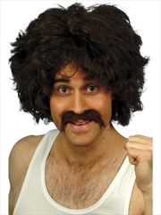 Buy Retro Wig & Tash, Adult