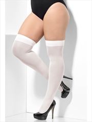 Buy Thigh Highs, White Plus Size, Adult