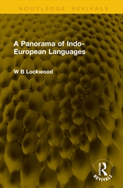 Buy A Panorama Of Indo-European Languages