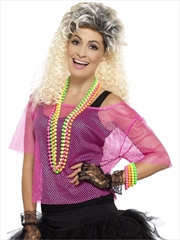 Buy 80's Fishnet Top, Neon Pink - Size XL
