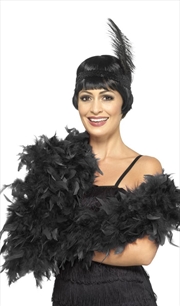 Buy Feather Boa Black Deluxe, Adult