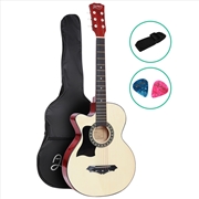 Buy Alpha 38-inch Wood Acoustic Guitar Left Hand Capo - Natural