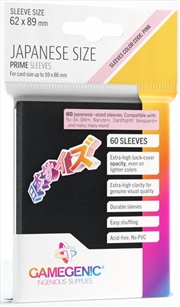 Buy Gamegenic Prime Japanese Sized Sleeves - Size Code Pink - Sleeve Colour Black (62Mm X 89Mm) (60 Slee