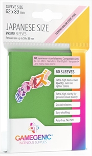 Buy Gamegenic Prime Japanese Sized Sleeves - Size Code Pink - Sleeve Colour Green (62Mm X 89Mm) (60 Slee