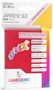 Buy Gamegenic Prime Japanese Sized Sleeves - Size Code Pink - Sleeve Colour Red (62Mm X 89Mm) (60 Sleeve