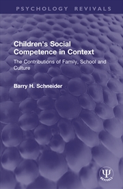 Buy Children's Social Competence in Context