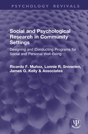 Buy Social and Psychological Research in Community Settings