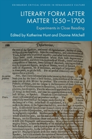Buy Literary Form After Matter 15501700