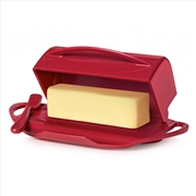 Buy Butterie Flip-Top Butter Dish with Matching Spreader - Red 23x14x8cm