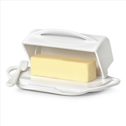 Buy Butterie Flip-Top Butter Dish with Matching Spreader - White 23x14x8cm