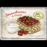 Buy Nostalgic-Art Metal Card Strawberries and Cream 10x14x0.3cm