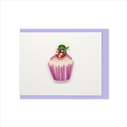 Buy Quilled Mini Greeting Card Strawberry Cupcake 8.5x6.4cm