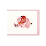 Buy Quilled Mini Greeting Card Baby Elephant - Pink 8.5x6.4cm