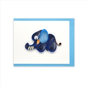 Buy Quilled Mini Greeting Card Baby Elephant - Blue 8.5x6.4cm