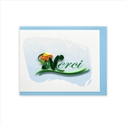 Buy Quilled Mini Greeting Card Merci 8.5x6.4cm
