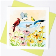 Buy Quilled Greeting Card Bird Bath 15x15cm