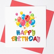 Buy Quilled Greeting Card Happy Birthday Balloons 15x15cm