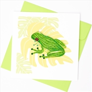 Buy Quilled Greeting Card Green Tree Frog 15x15cm