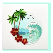Buy Quilled Greeting Card Beach Wave 15x15cm