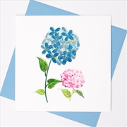 Buy Quilled Greeting Card Hydrangeas Pink and Blue 15x15cm