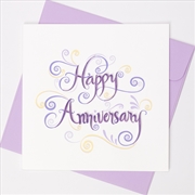 Buy Quilled Greeting Card Happy Anniversary Purple 15x15cm