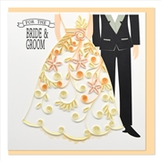 Buy Quilled Greeting Card Wedding - For The Bride and Groom 15x15cm