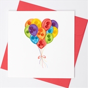 Buy Quilled Greeting Card Bunch of Balloons 15x15cm