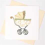 Buy Quilled Greeting Card Pram 15x15cm