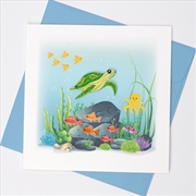 Buy Quilled Greeting Card Sea Turtle and Fish 15x15cm