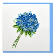 Buy Quilled Greeting Card Blue Hydrangea Bunch 15x15cm