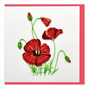 Buy Quilled Greeting Card Poppies 15x15cm