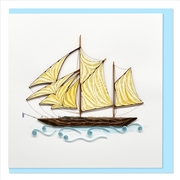 Buy Quilled Greeting Card Sailing Ship 15x15cm