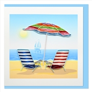 Buy Quilled Greeting Card Beach Chairs 15x15cm
