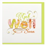 Buy Quilled Greeting Card Get Well Soon Green 15x15cm