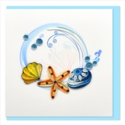 Buy Quilled Greeting Card Starfish and Shells 15x15cm