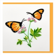 Buy Quilled Greeting Card Two Butterflies On Flowers 15x15cm
